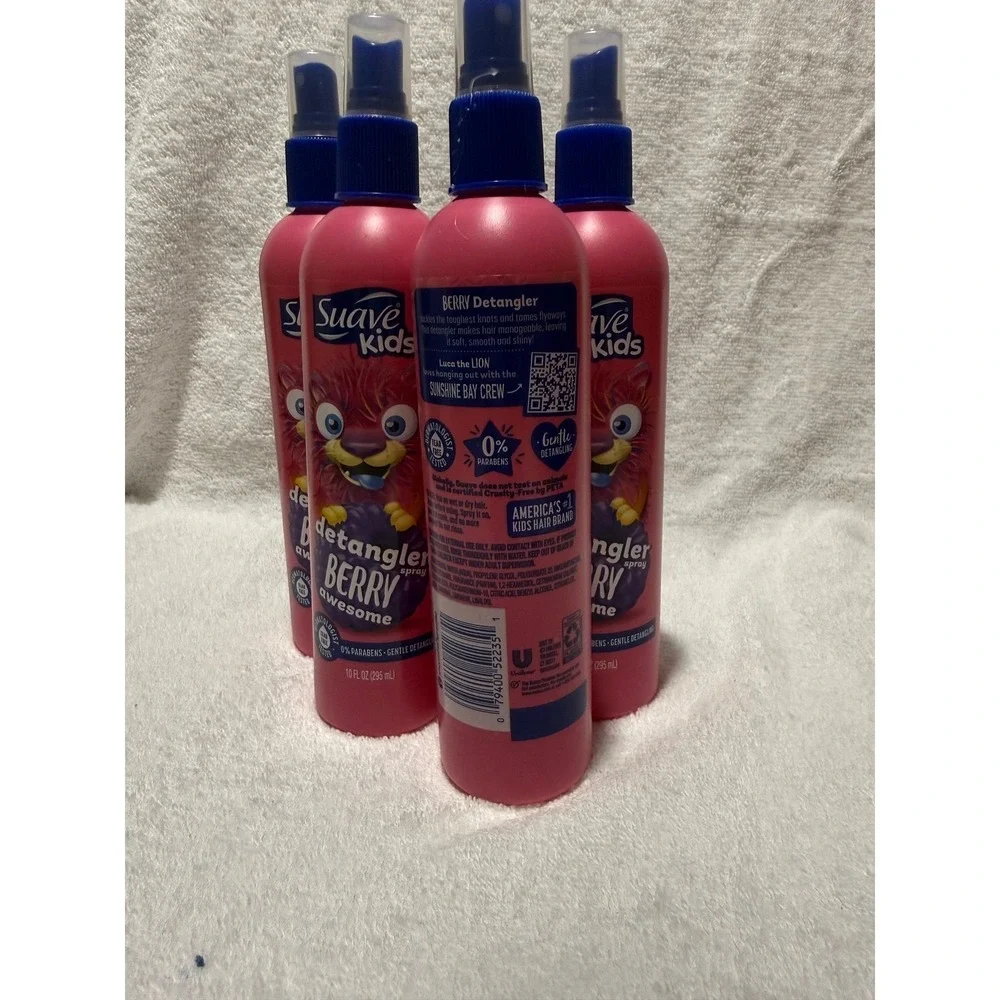Suave Kids Berry Awesome Detangler Spray 10oz 4 Pack Bundle New